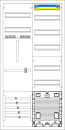 F-tronic Einfamilienhaus-Zählerschrank 1x 3.HZ Zählerfeld + 1x Verteilerfeld mit APZ, 2-feldrig, incl. APL-E-S, 3HZ721APZL (7190051)