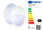 SHADA LED-Oval-Armatur Wandleuchte E27 8,5W 806lm IP66, 2 Cover, EEC: F (0800435) ***RESTPOSTEN***