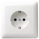 Gira 044027 System 55 Schuko-Steckdose mit Vollplatte für Einzelmontage Reinweiß seidenmatt
