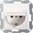 Gira 045403 System 55 SCHUKO-Steckdose mit Klappdeckel reinweiss glänzend